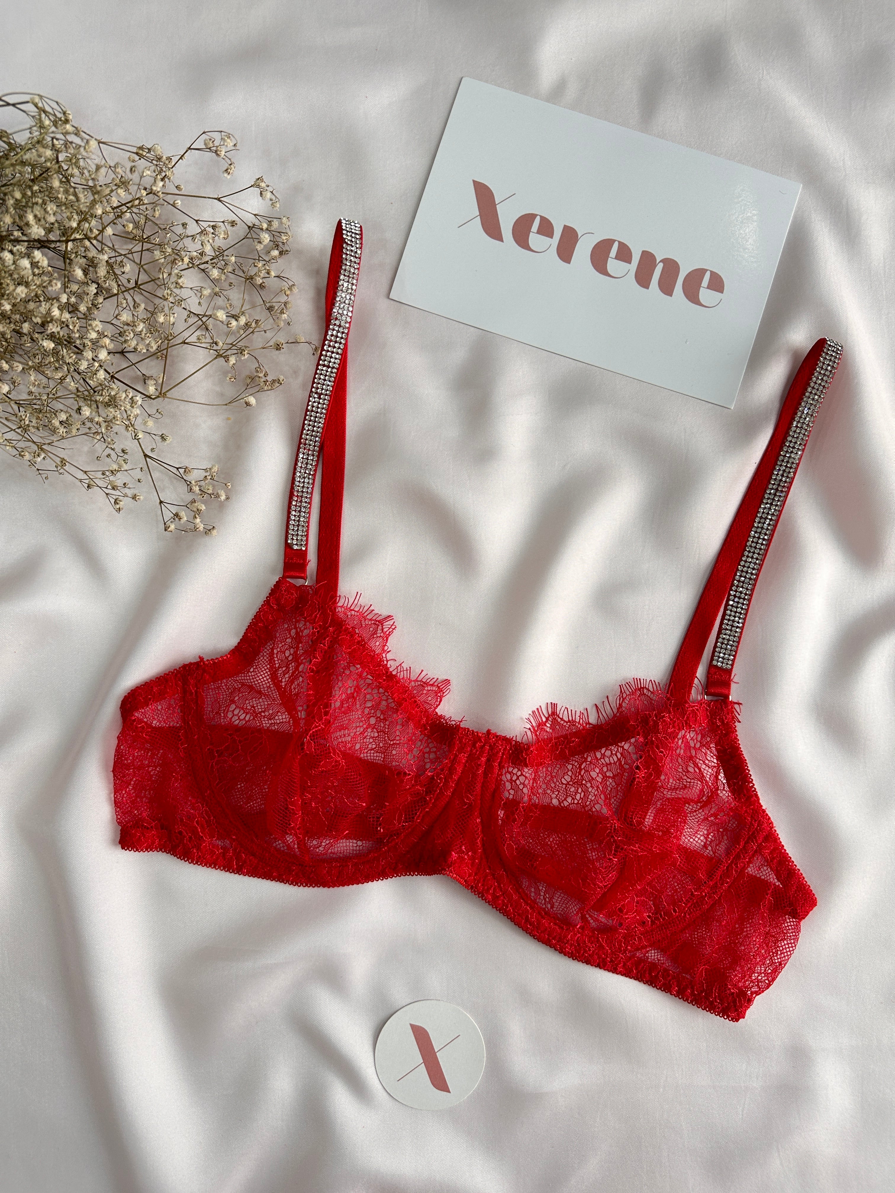 Ruby Rhinestone Lace Set