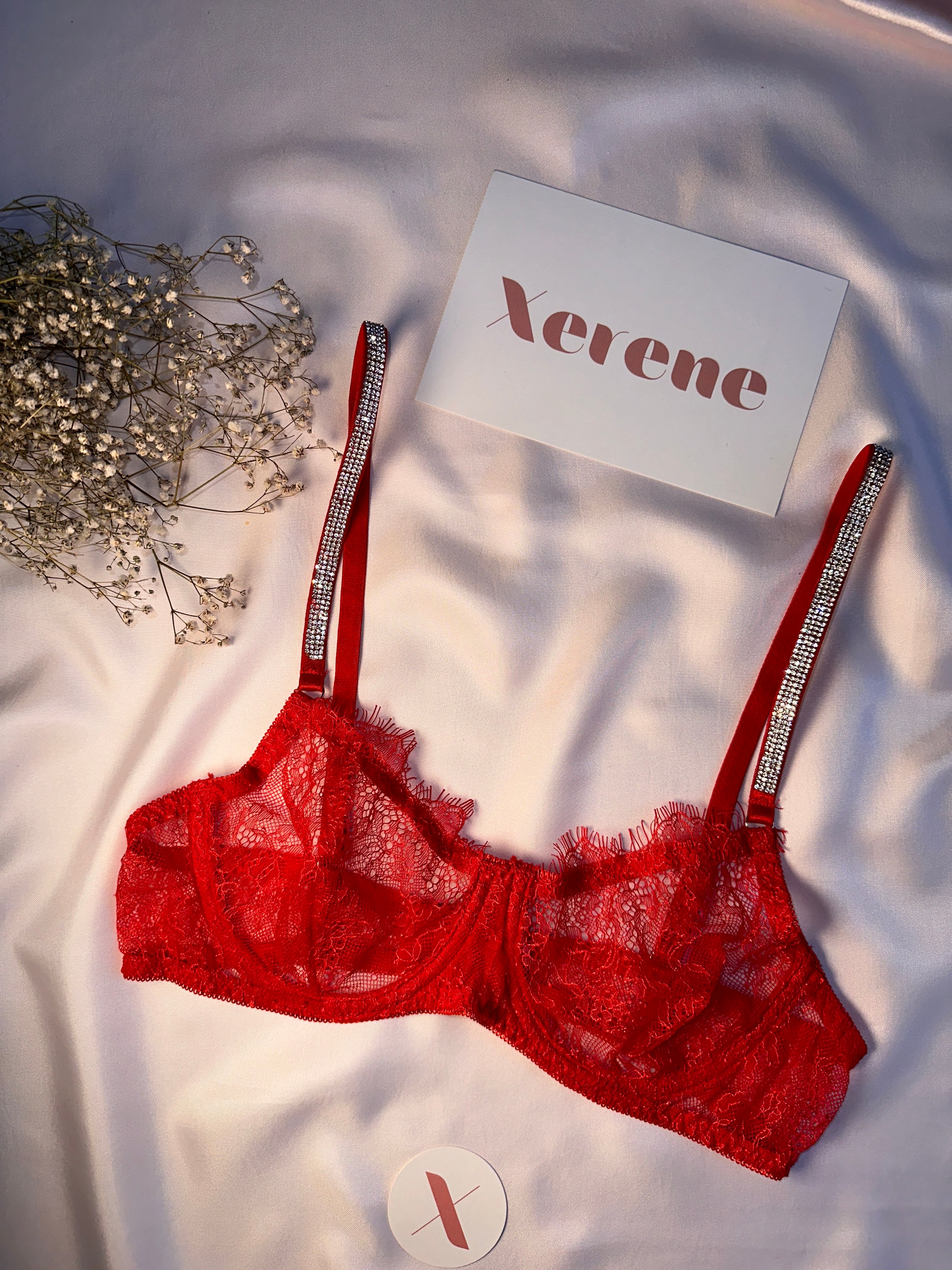 Ruby Rhinestone Lace Set