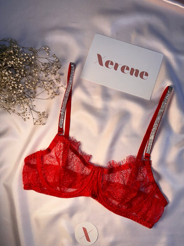 Ruby Rhinestone Lace Set