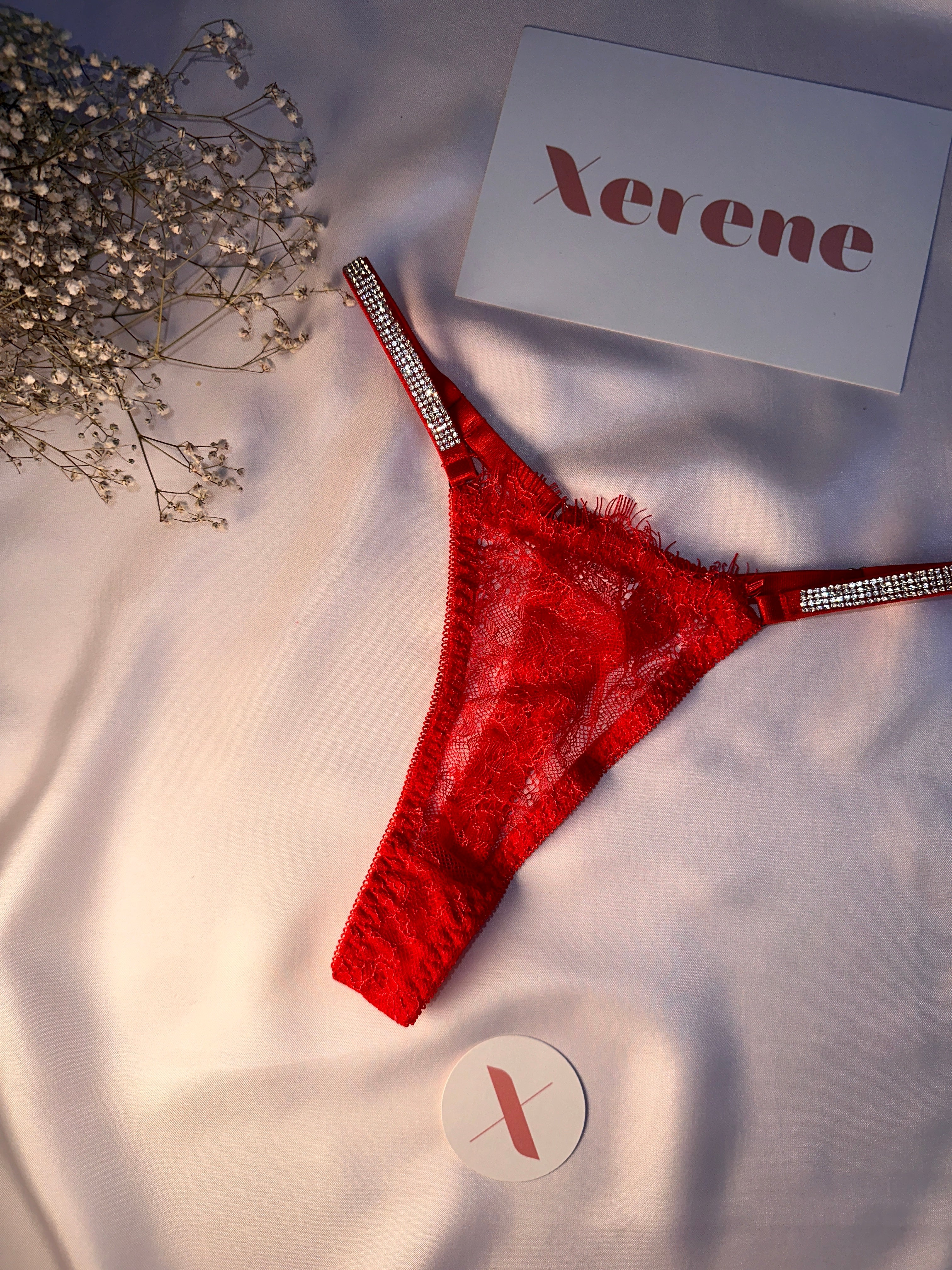 Ruby Rhinestone Lace Set